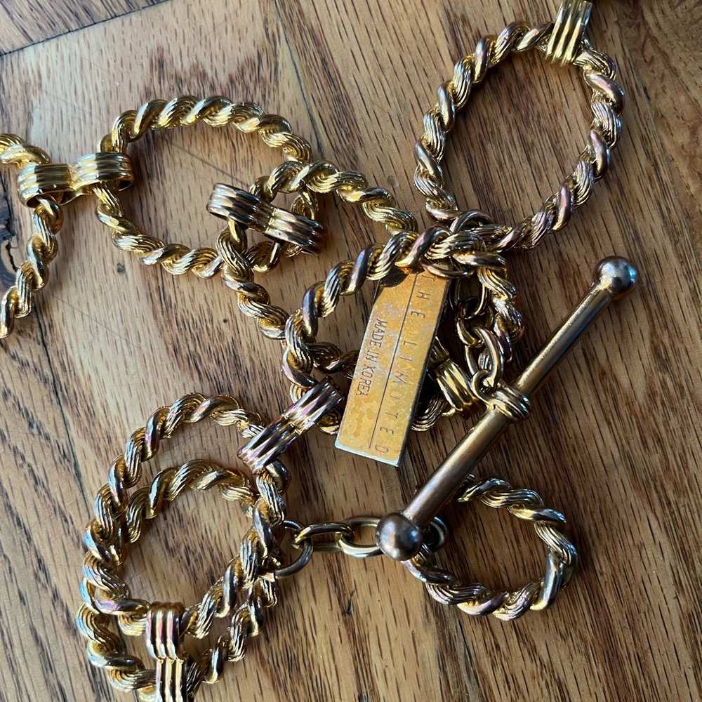 The Limited Gold Tone Rope Chain Waist Belt XS/S - Picture 2 of 3